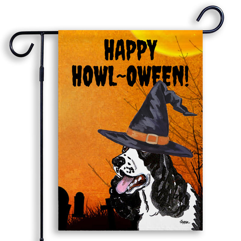 English Springer Spaniel HAPPY HOWL-OWEEN Garden Flag