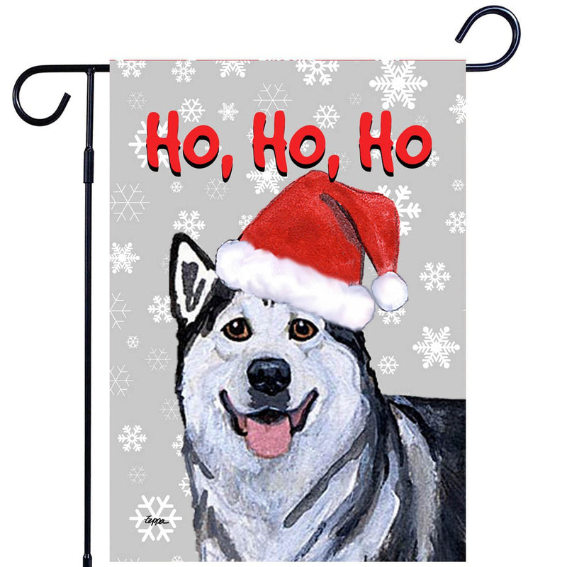 Alaskan Malamute Ho Ho Ho Holidays Garden Flag
