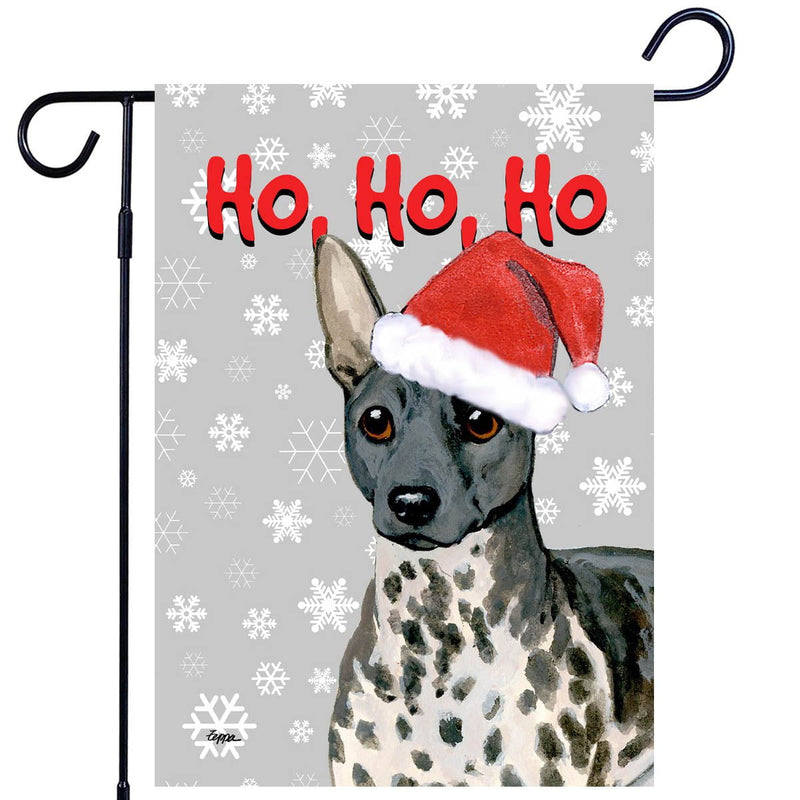 American Hairless Terrier Ho Ho Ho Holidays Garden Flag