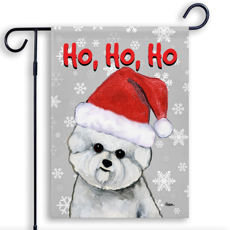 Bichon Frise Ho Ho Ho Holidays Garden Flag
