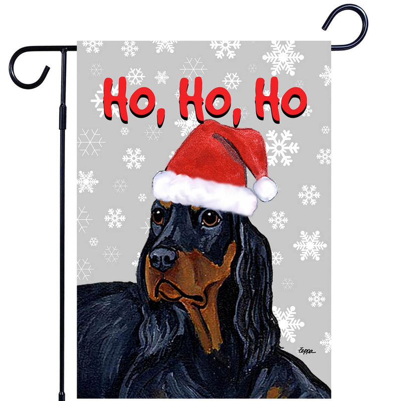 Gordon Setter Ho Ho Ho Holidays Garden Flag