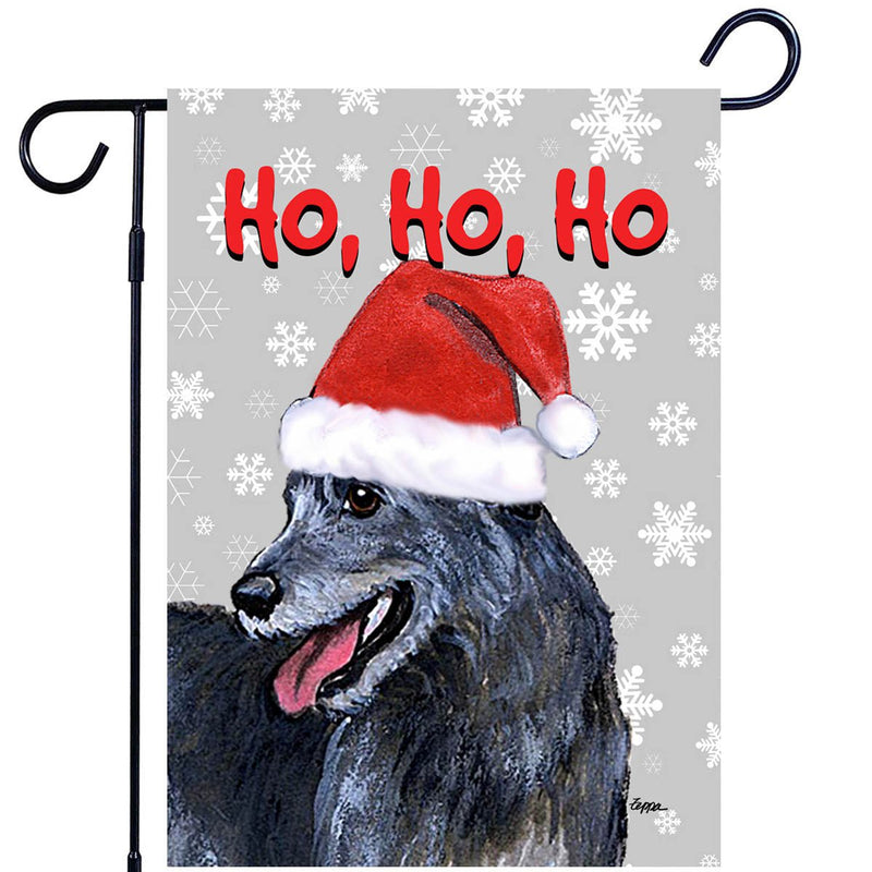 Irish Wolfhound Ho Ho Ho Holidays Garden Flag