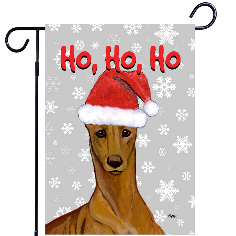 Pharaoh Hound Ho Ho Ho Holidays Garden Flag
