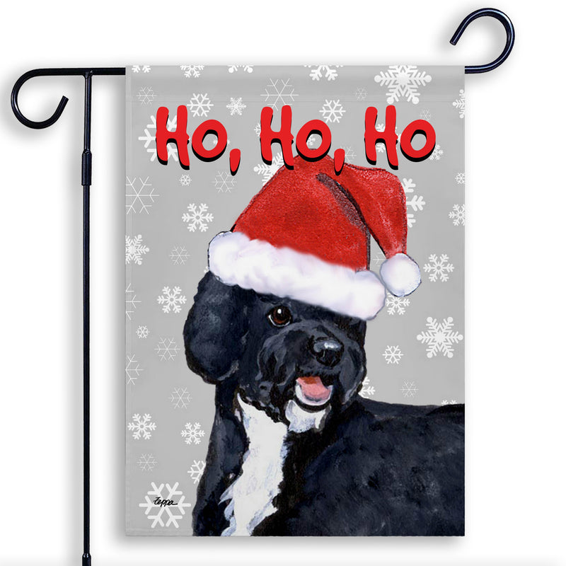 Portuguese Water Dog Ho Ho Ho Holidays Garden Flag