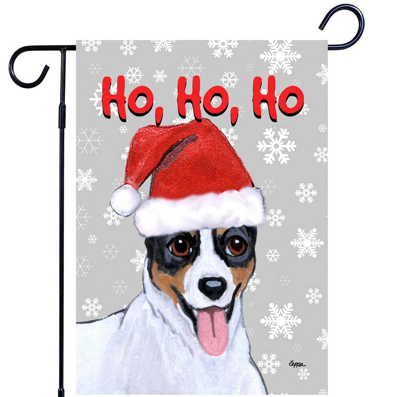 Rat Terrier Ho Ho Ho Holidays Garden Flag