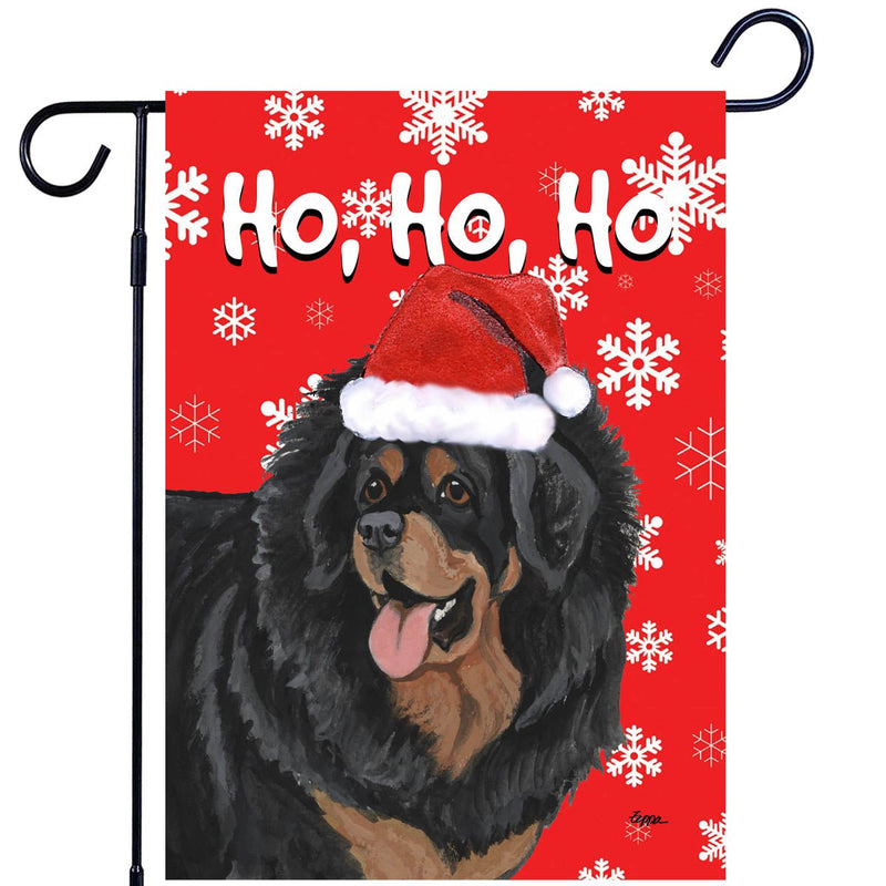 Tibetan Mastiff Ho Ho Ho Holidays Garden Flag