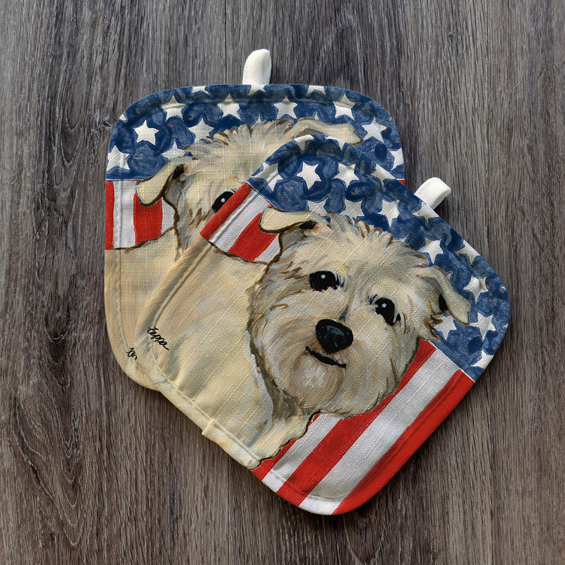Glen of Imaal Terrier Americana Pot Holder Set