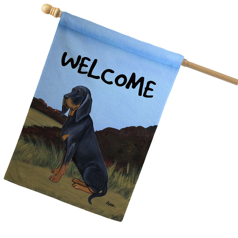 Black and  Tan Coonhound House Flag