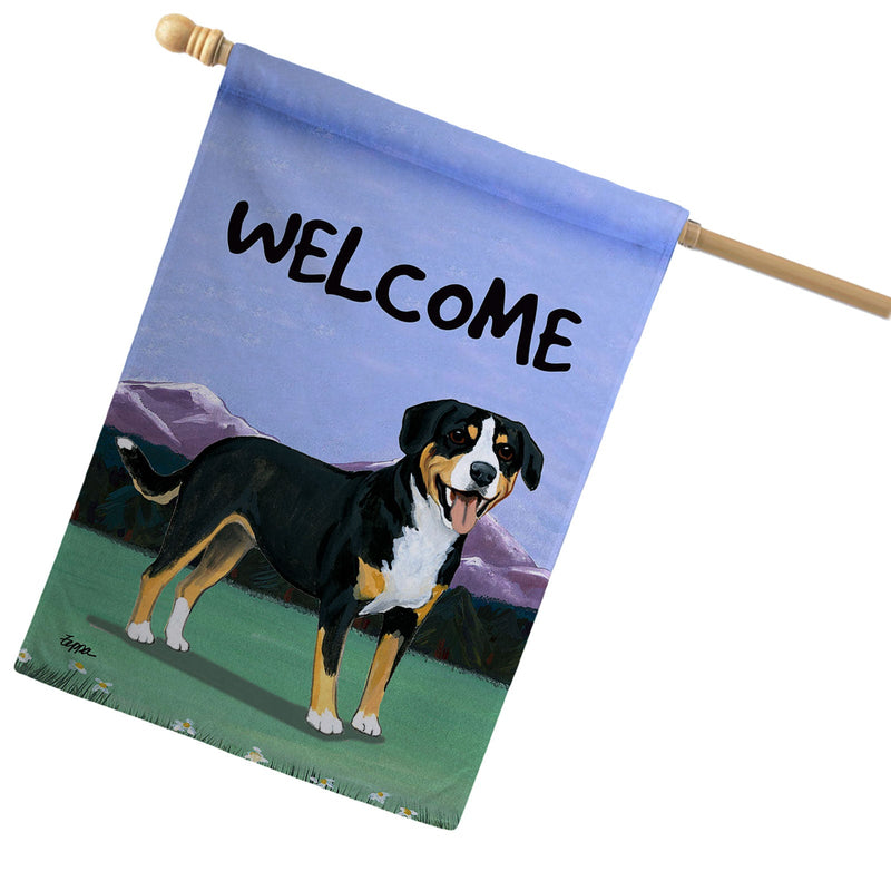 Entlebucher Mountain Dog House Flag