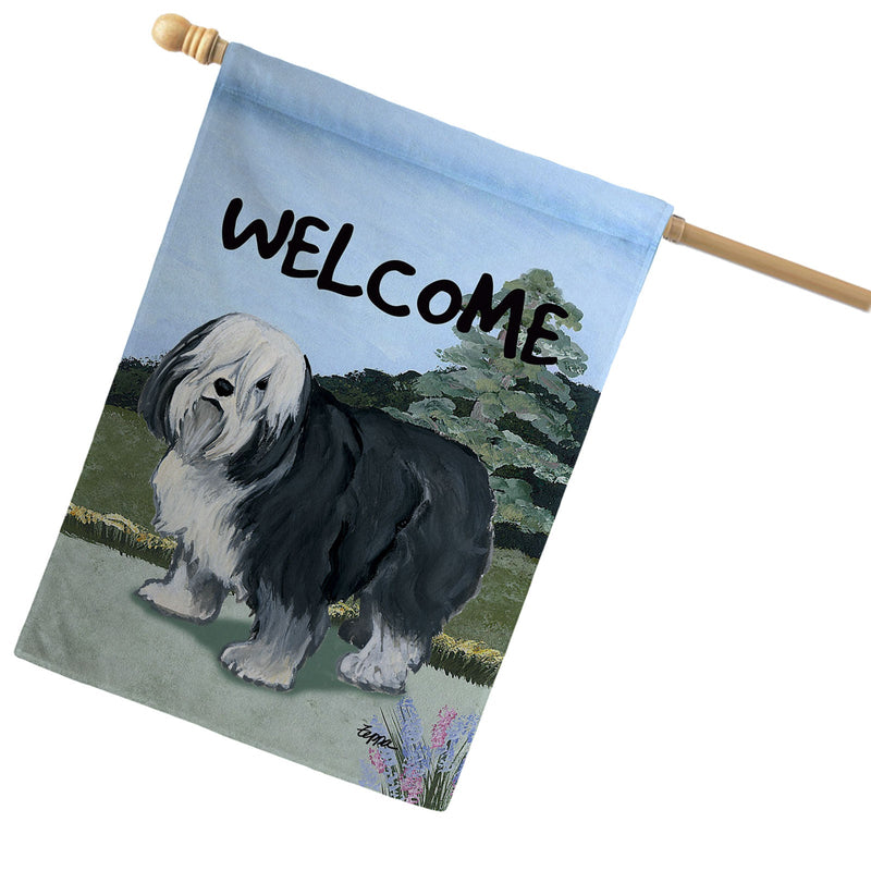 Polish Lowland Sheepdog House Flag