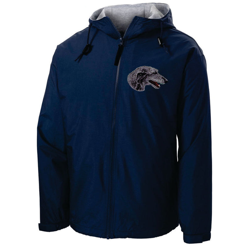 Scottish Deerhound Embroidered Hooded Jacket