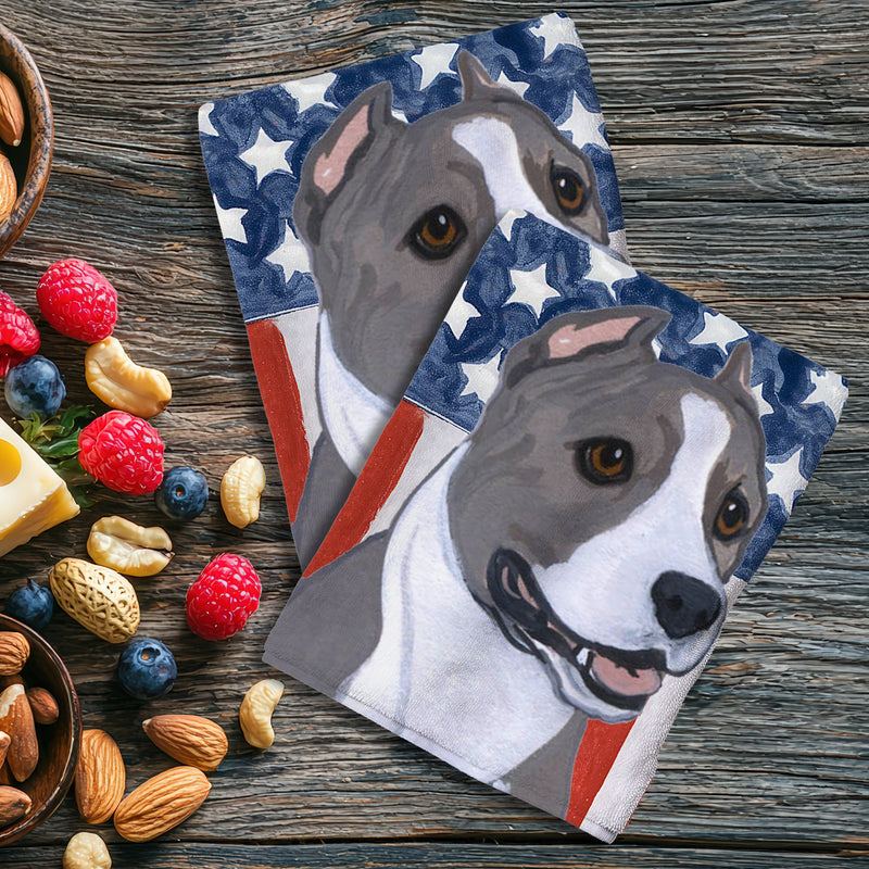American Staffordshire Terrier Americana Kitchen Towel Set