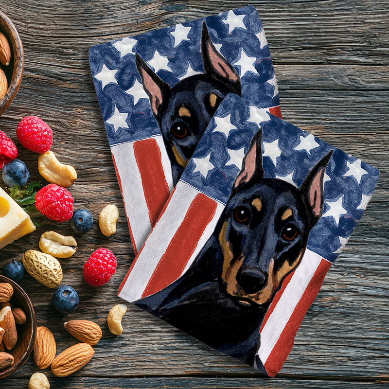 Doberman Pinscher Americana Kitchen Towel Set