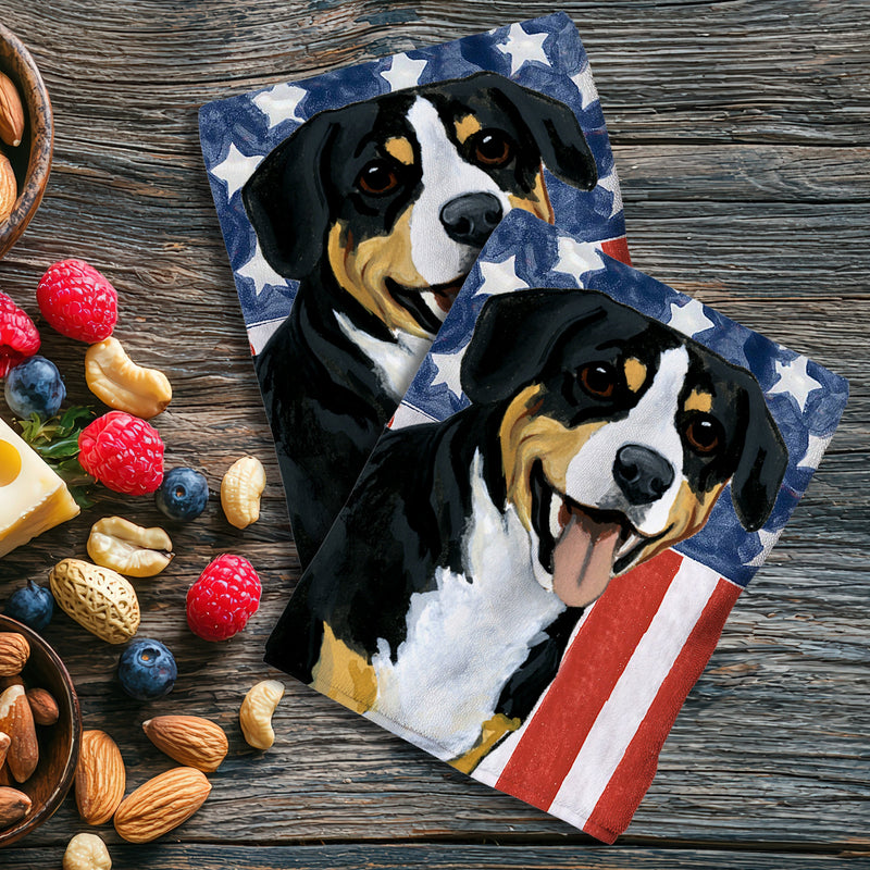 Entlebucher Mountain Dog Americana Kitchen Towel Set