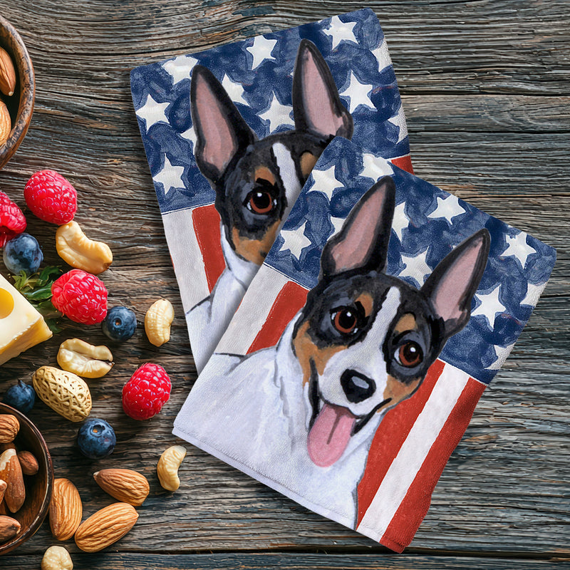 Rat Terrier Americana Kitchen Towel Set