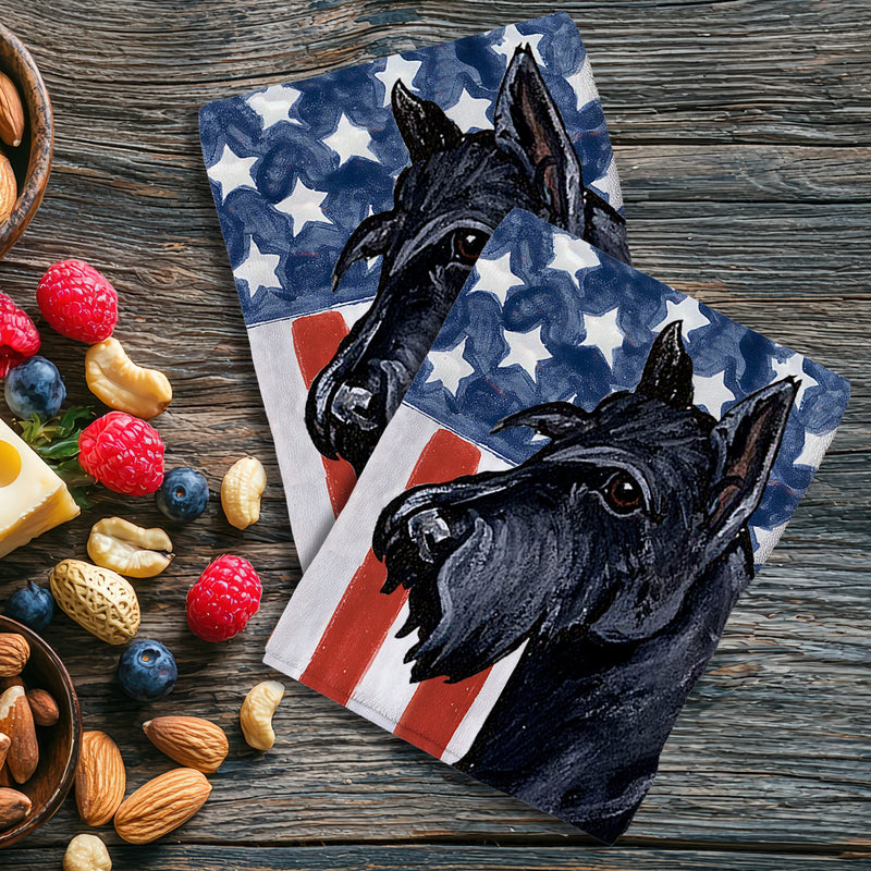 Scottish Terrier Americana Kitchen Towel Set