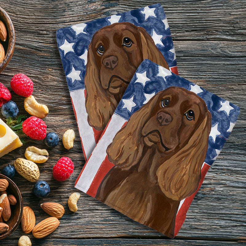Sussex Spaniel Americana Kitchen Towel Set