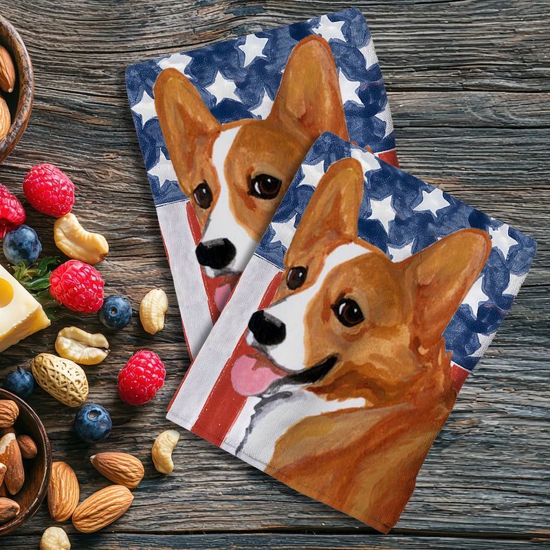 Pembroke Welsh Corgi Americana Kitchen Towel Set