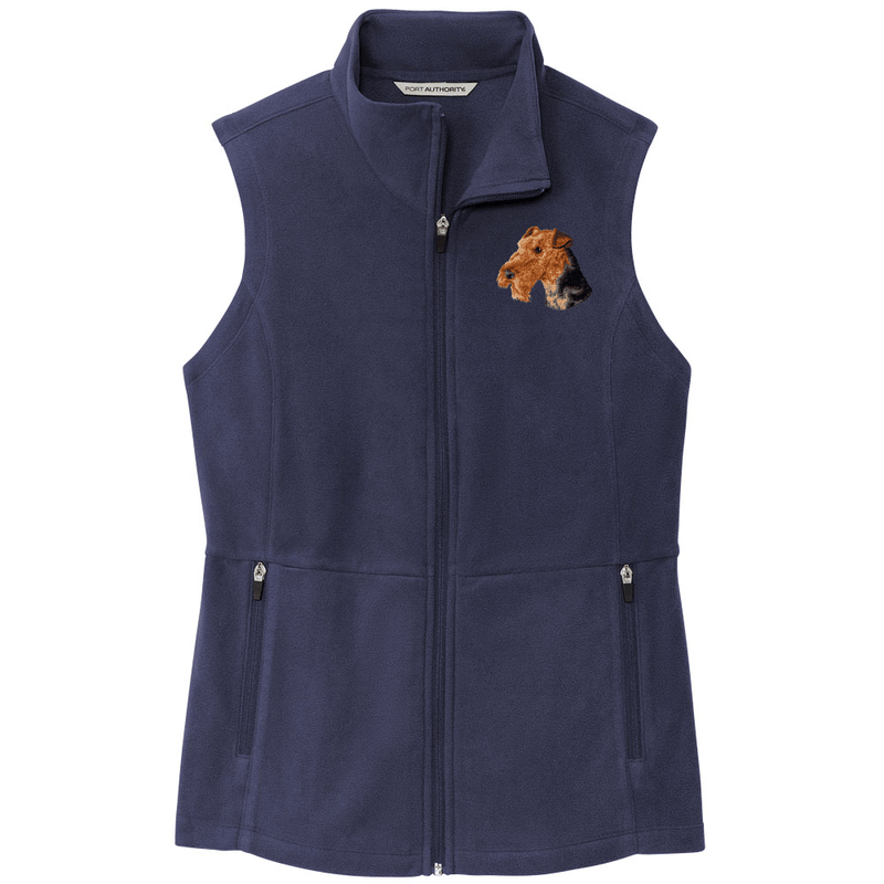 Airedale Terrier Embroidered Women's Fleece Vest
