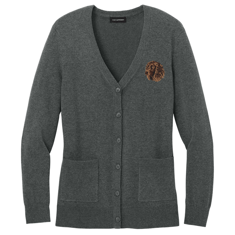 Boykin Spaniel Embroidered Button-Up Cardigan Sweater