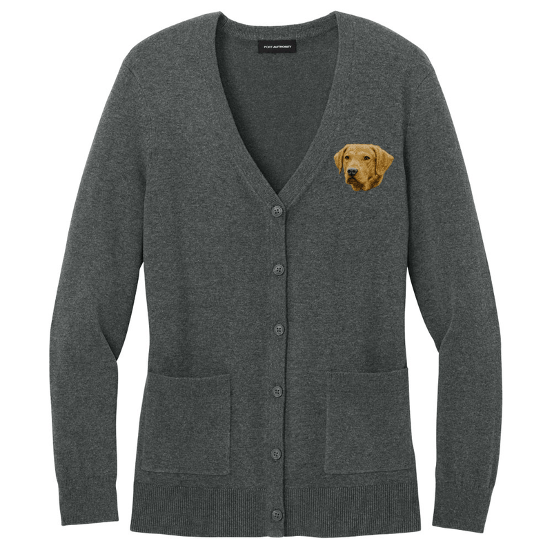 Chesapeake Bay Retriever Embroidered Button-Up Cardigan Sweater