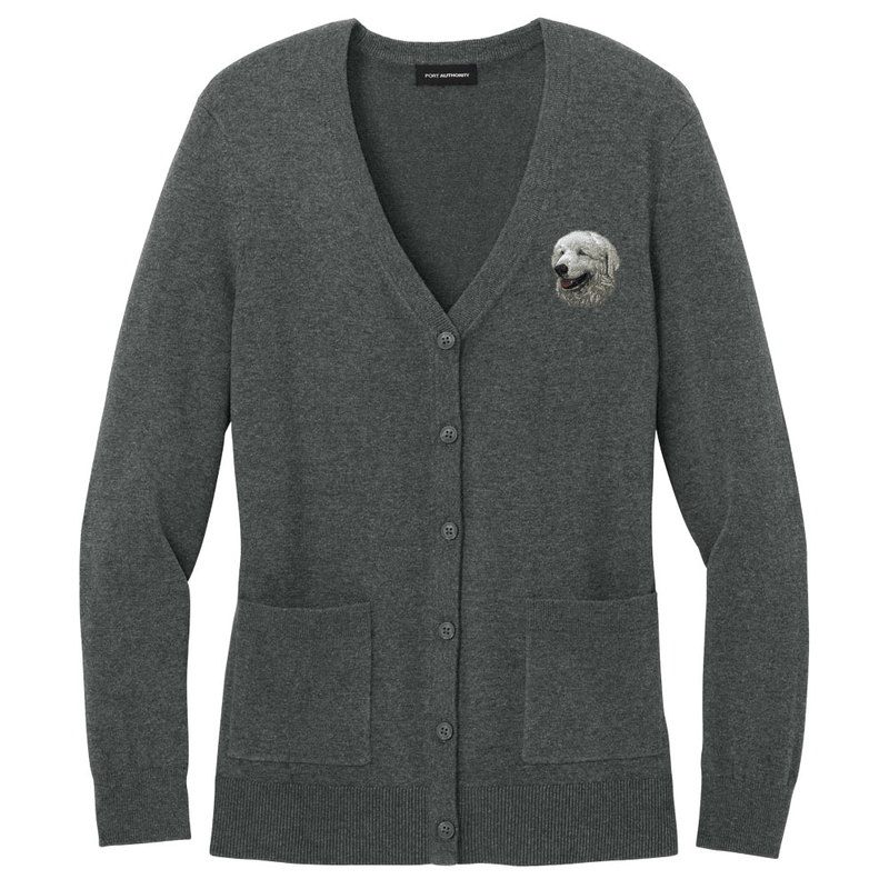 Kuvasz Embroidered Button-Up Cardigan Sweater