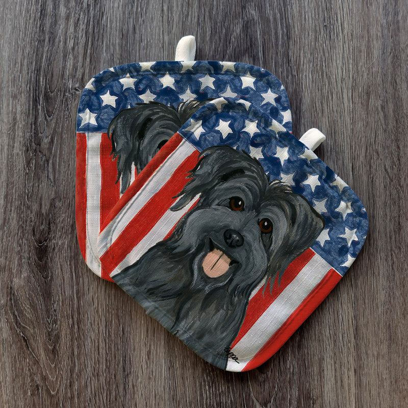 Pyrenean Shepherd Americana Pot Holder Set