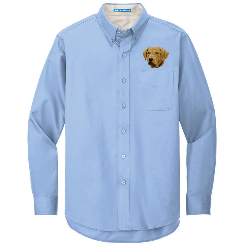 Chesapeake Bay Retriever Embroidered Long Sleeve Button Up Shirt