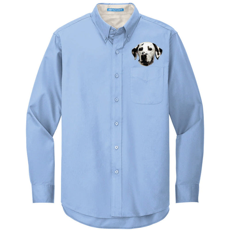 Dalmatian Embroidered Long Sleeve Button Up Shirt