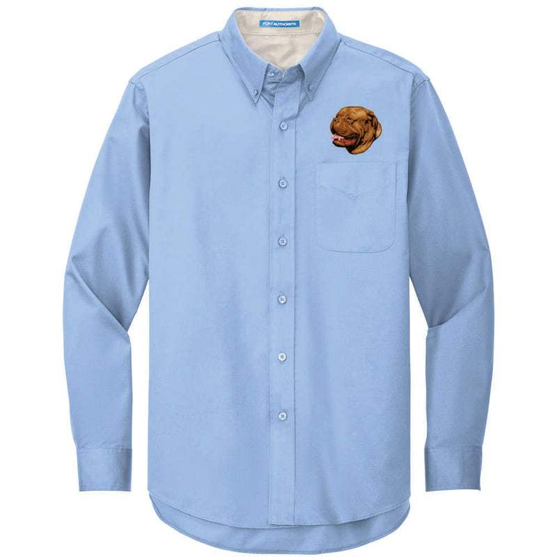 Dogue de Bordeaux Embroidered Long Sleeve Button Up Shirt