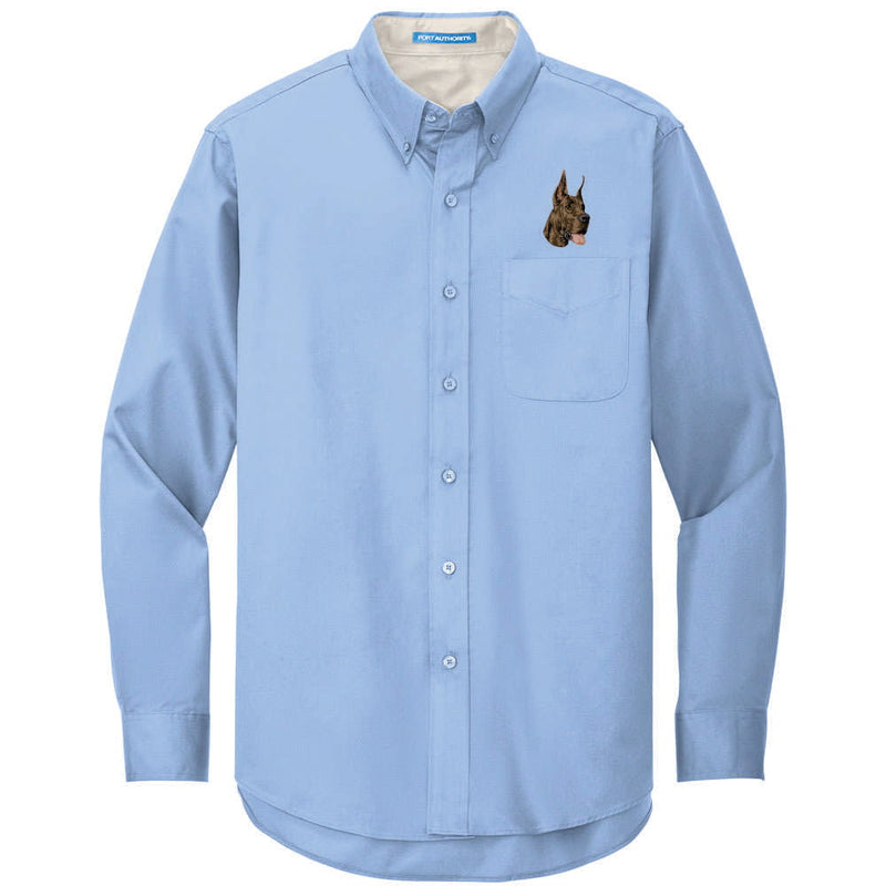 Great Dane Embroidered Long Sleeve Button Up Shirt