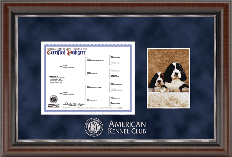 American Kennel Club Silver Embossed Pedigree & 5