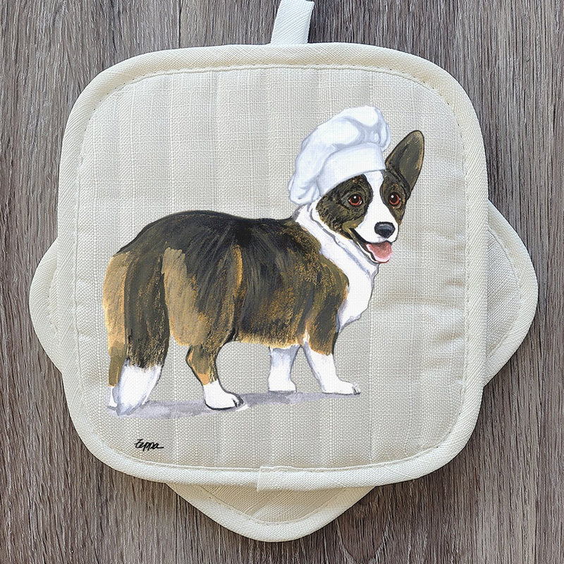 Welsh Corgi Cardigan Pot Holder Set