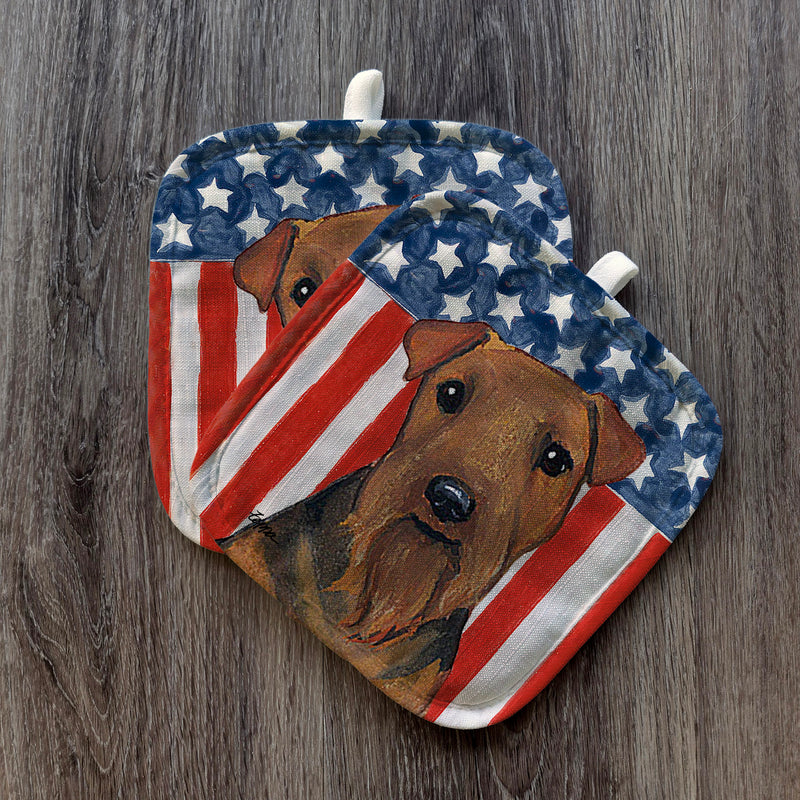 Welsh Terrier Americana Pot Holder Set