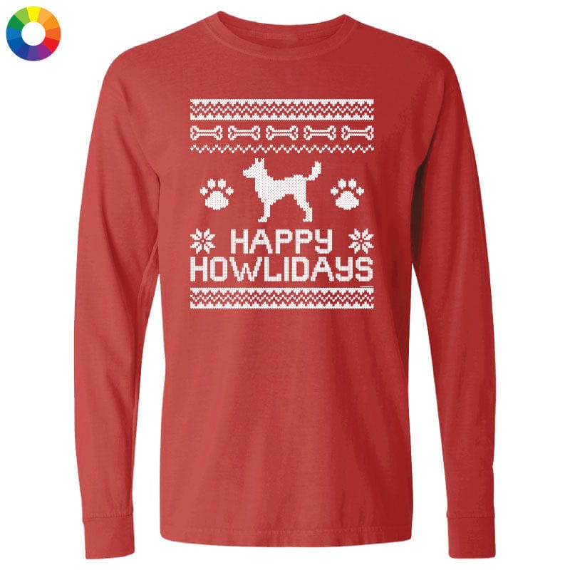 Happy Howlidays Ugly Sweater - Long-Sleeve T-Shirt Classic