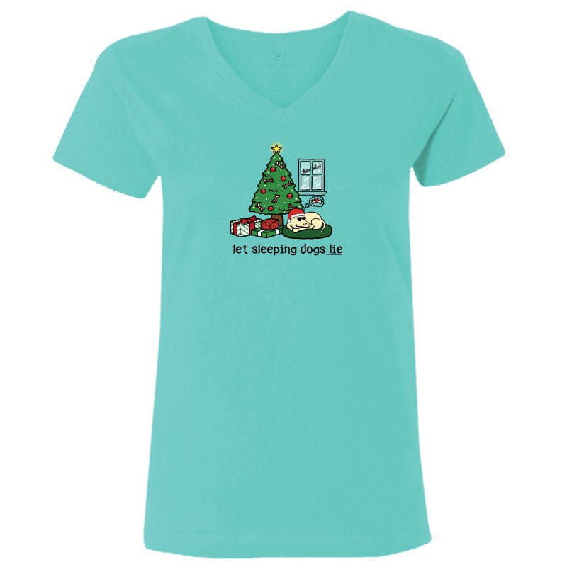 Let Sleeping Dogs Lie - Ladies T-Shirt V-Neck