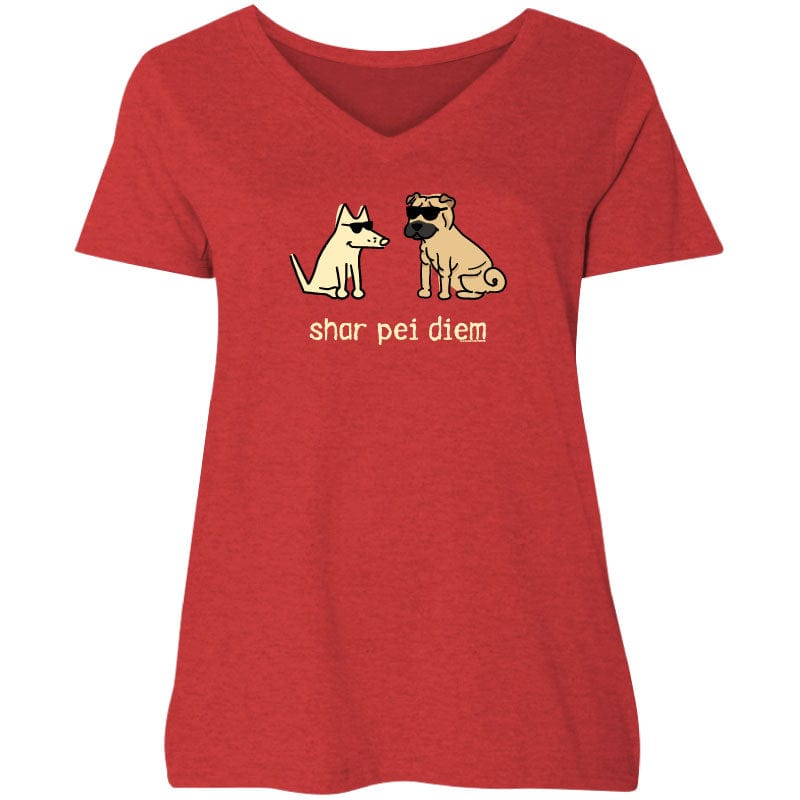 Shar Pei Diem - Ladies Curvy V-Neck Tee