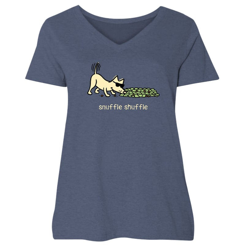 Snuffle Shuffle - Ladies Curvy V-Neck Tee