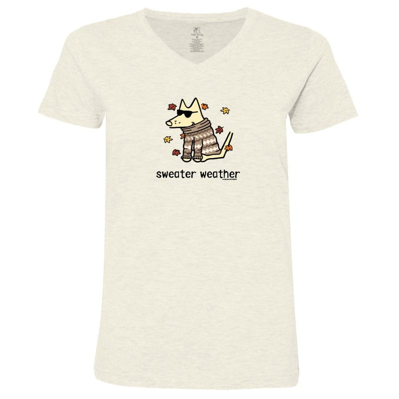 Sweater Weather - Ladies T-Shirt V-Neck