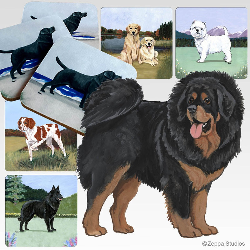 Tibetan Mastiff Scenic Square Coaster