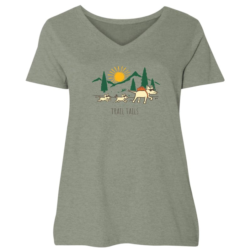 Trail Tails - Ladies Curvy V-Neck Tee