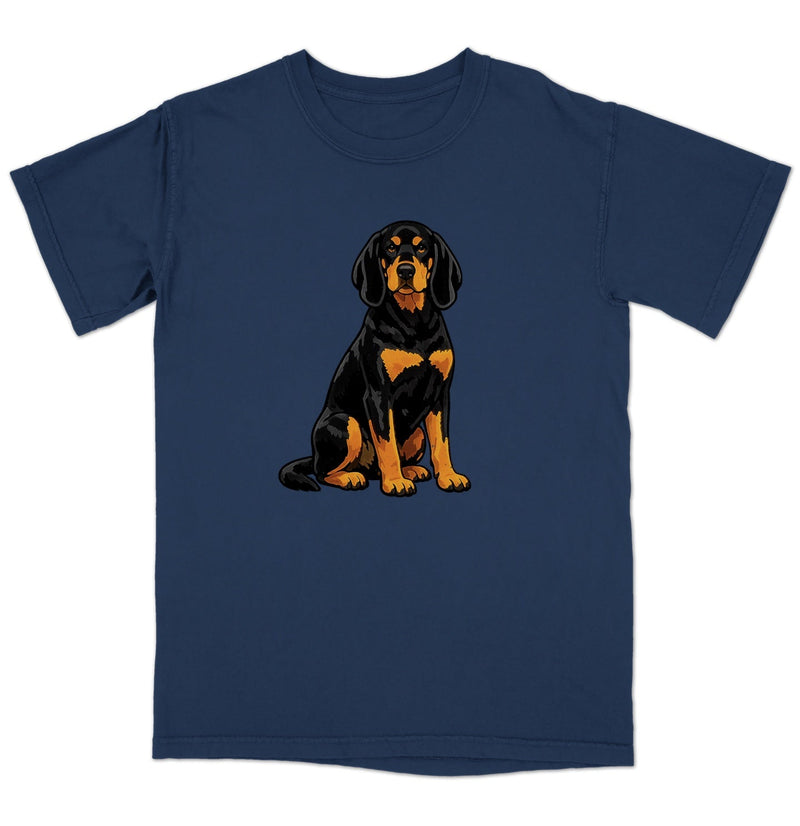 Watercolor Black and Tan Coonhound Adult Unisex T-Shirt
