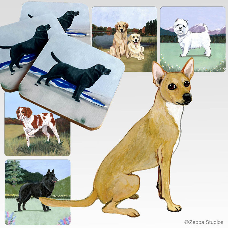 Coated Xoloitzcuintli Scenic Square Coaster
