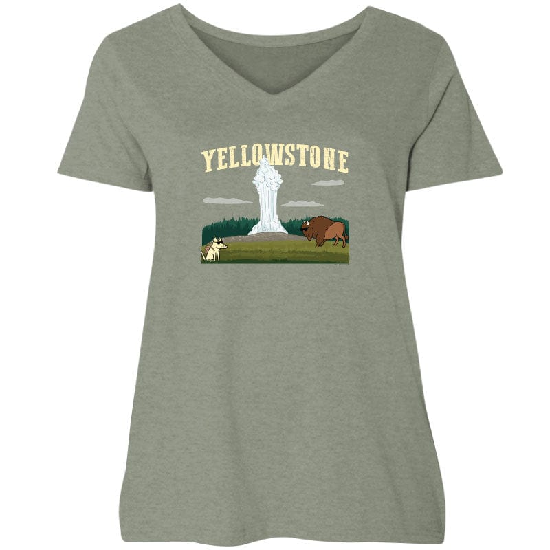Yellowstone - Ladies Curvy V-Neck Tee