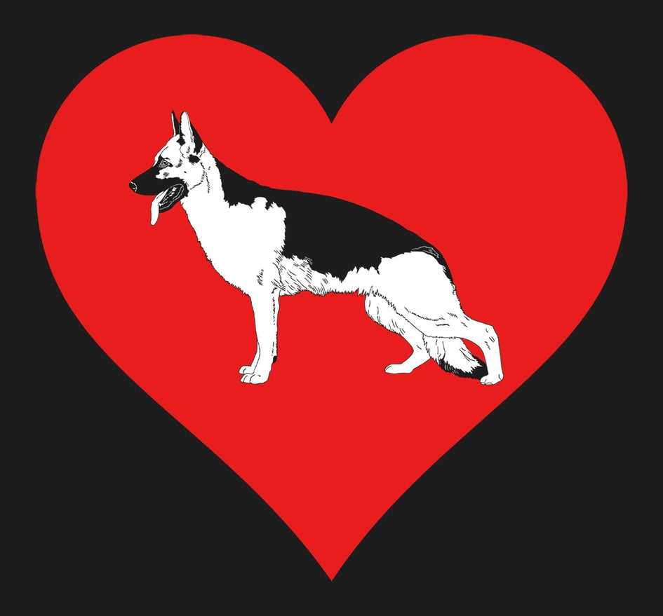 German Shepherd Dog on Heart Left Chest - Unisex Full-Zip Hoodie Sweatshirt