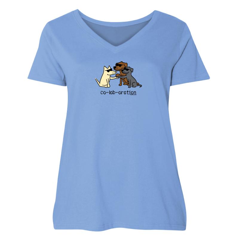 Co-Lab-oration - Plus V-Neck T-Shirt