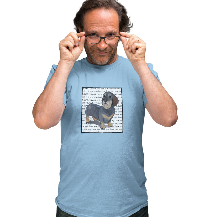 Wirehaired Dachshund Love Text - Adult Unisex T-Shirt