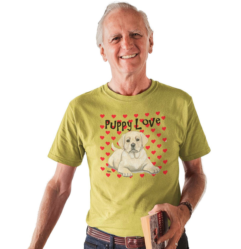 Yellow Labrador Retriever Puppy Love - Adult Unisex T-Shirt