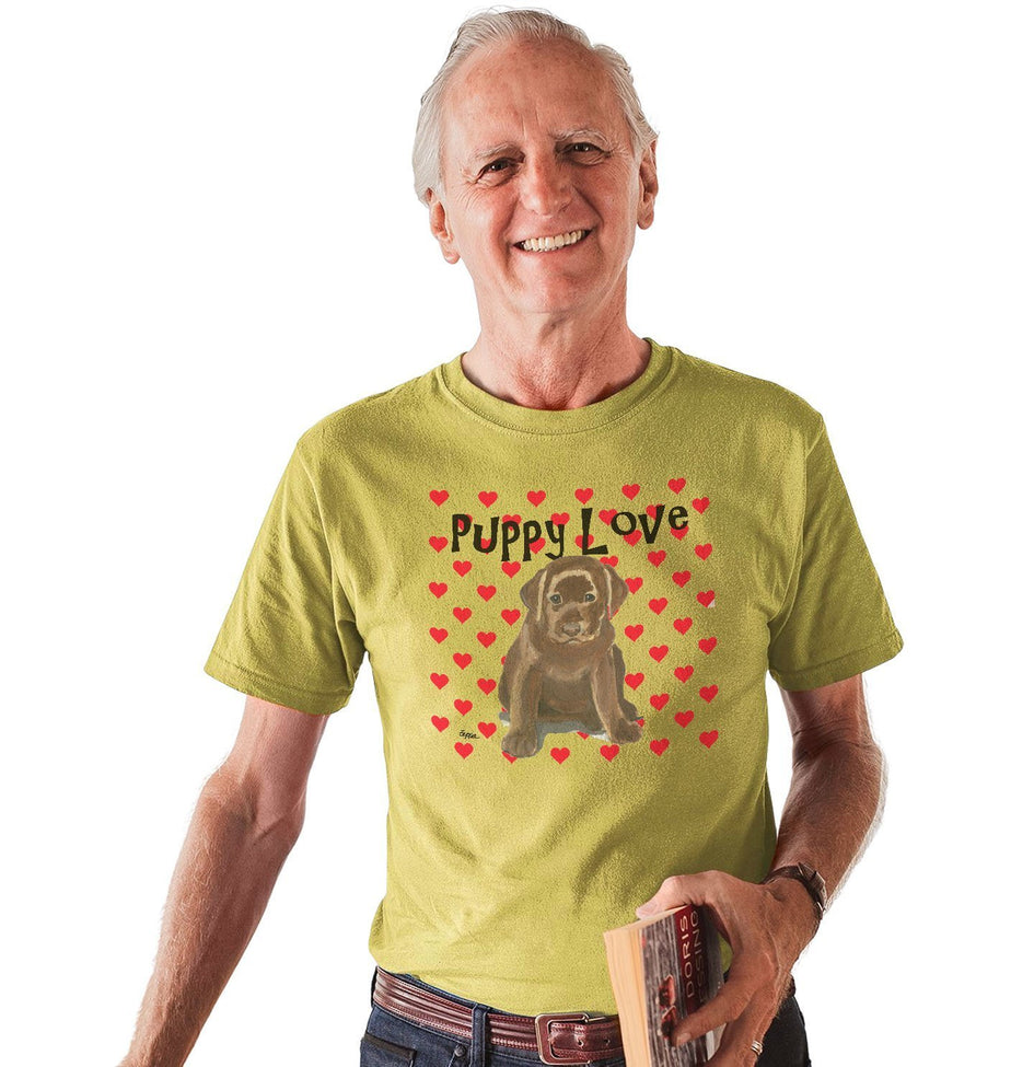 Chocolate Labrador Retriever Puppy Love - Adult Unisex T-Shirt