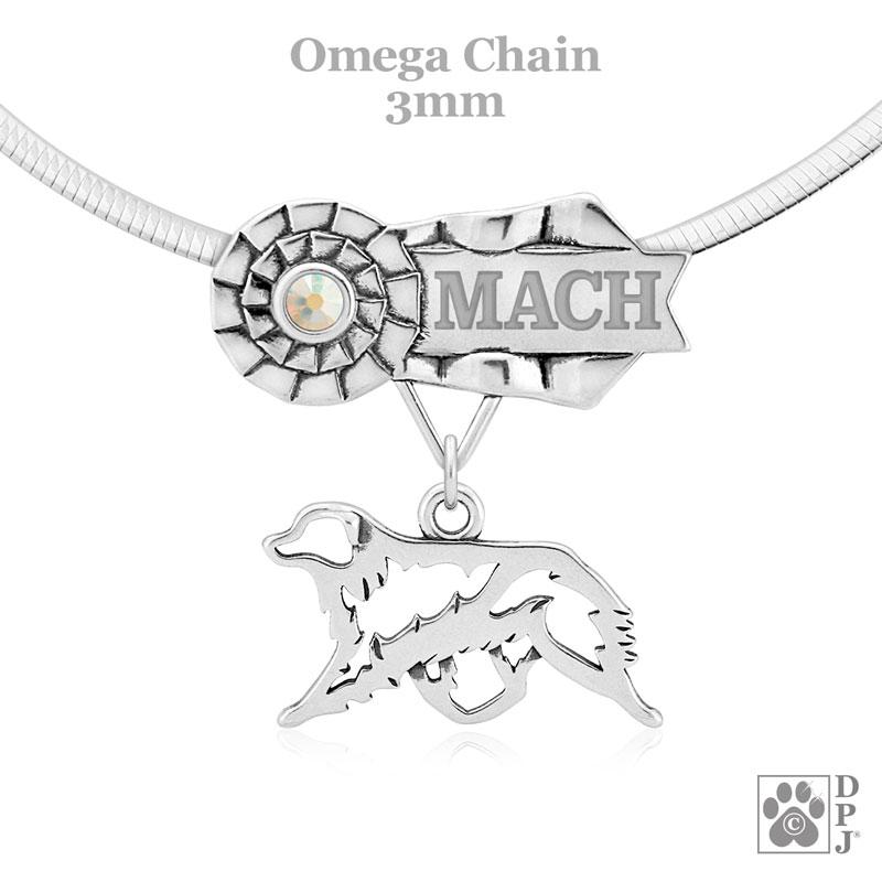 Australian Shepherd, Gaiting Body, Engravable Ribbon Charm Holder